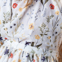 Noma Ivory Puffy Sleeve Floral Dress (NDR736)