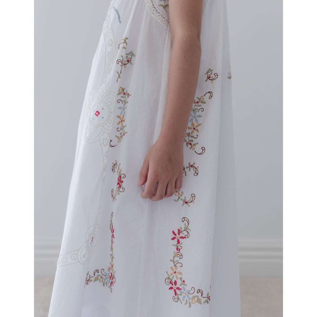 allia cross stitch short dress Zimmermann Allia Cross Stitch Dress in Ivory