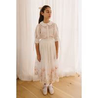 Petite Amalie White Heirloom Embroidered Skirt