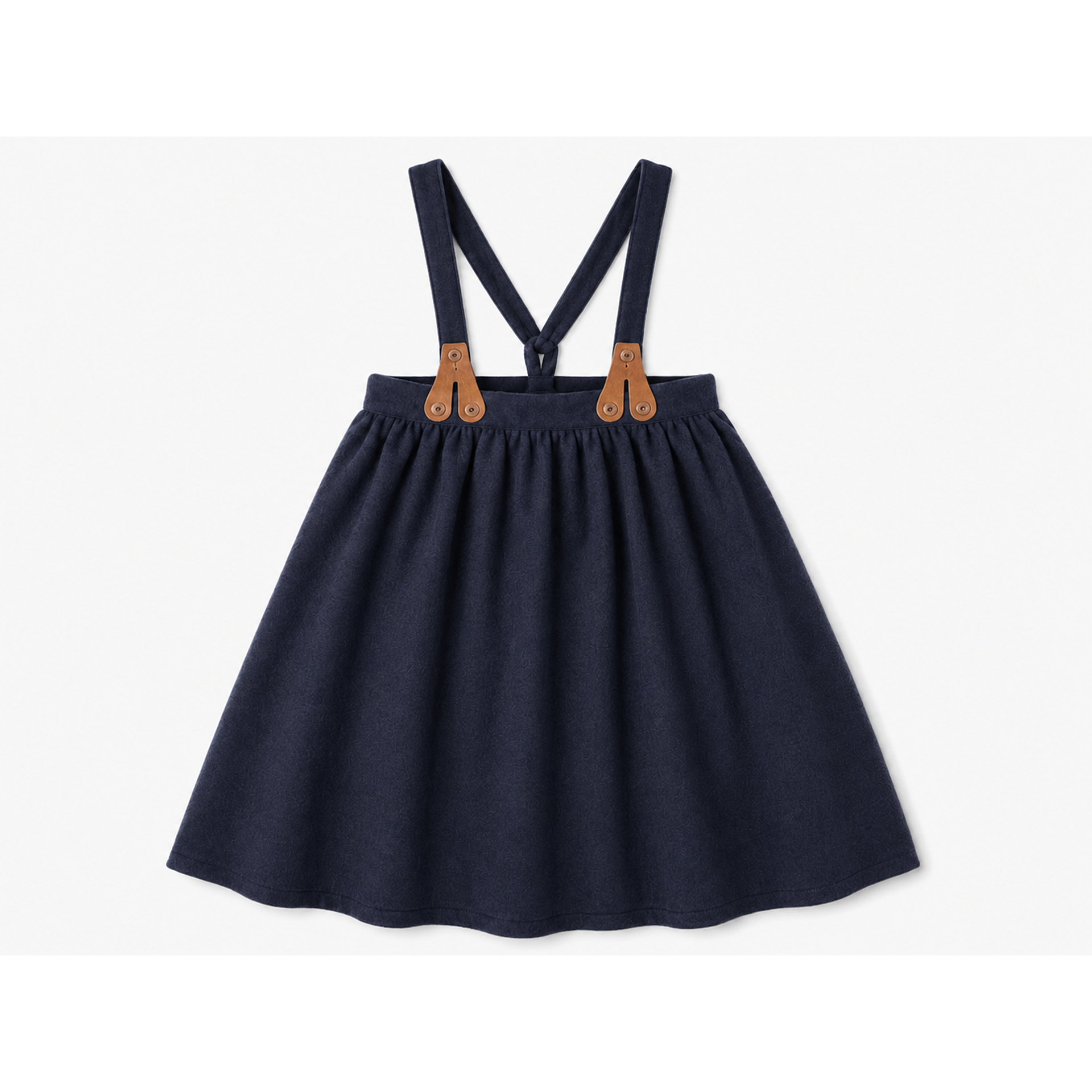 Lil Tempest Wool Suspender Skirt - Navy