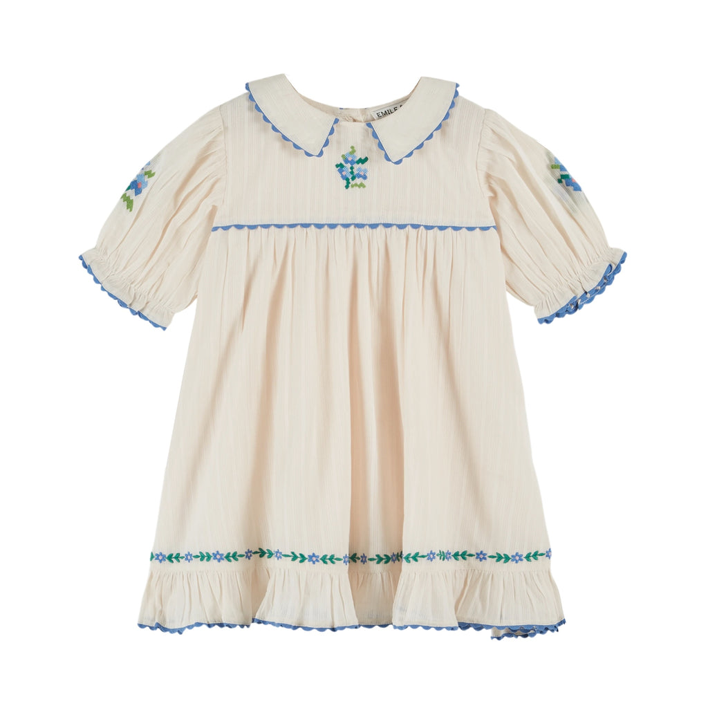 Emile Et Ida Embroidered Dress (AD074) - Creme