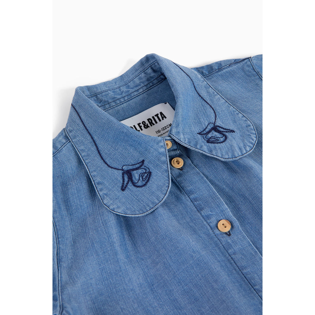 Wolf & Rita Lazuli Girl Blouse Adosinda Woven | Buttons Bebe