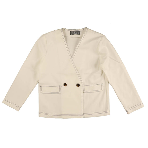 Belati Jersey White Top Stitching Jacket (BJ1588)