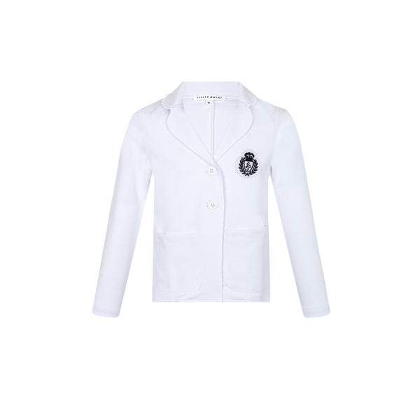 Little Parni Milano White Blazer W. Color Badge (K409)