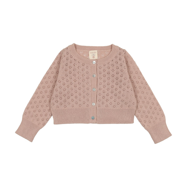 Analogie By Lil Legs Pointelle Cardigan Pink