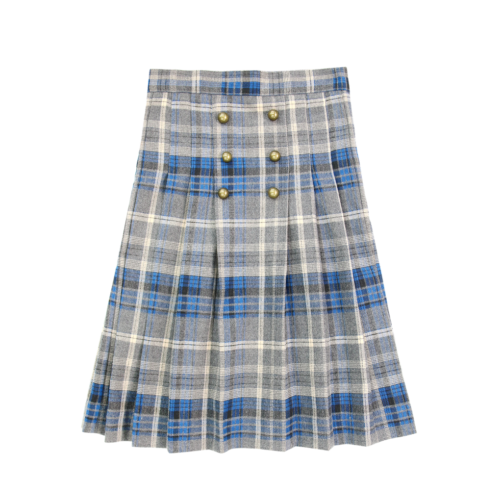 Coco Blanc Pleated Plaid Skirt (CB2062) | Buttons Bebe