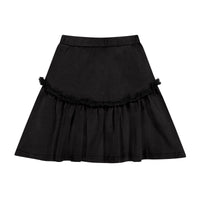 Zeebra Kids Black Denim Wash Denim Ruffle Skirt