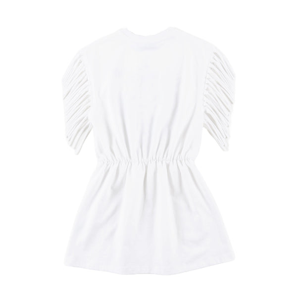 Loud Apparel White Dress Sleeve Fringes