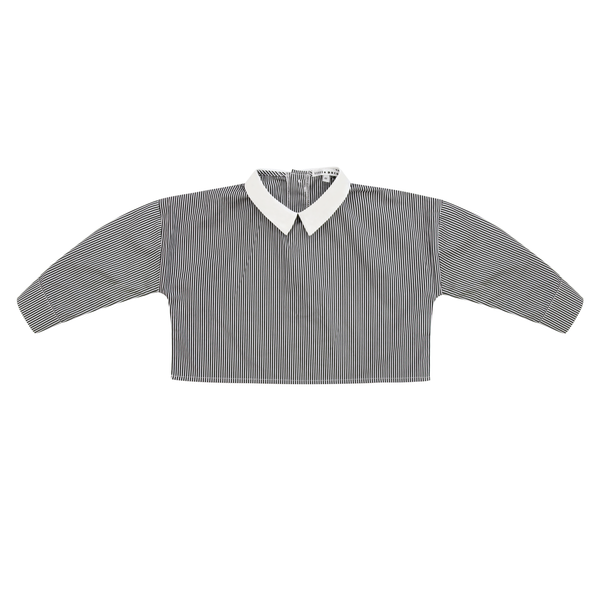 Little Parni Black And White Stripe Girl's Shirt (K402)
