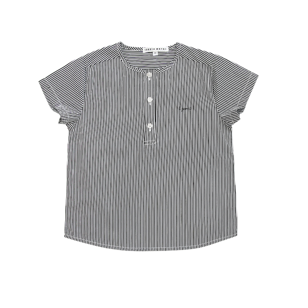 Little Parni Black And White Stripe Boy's Shirt (K404)