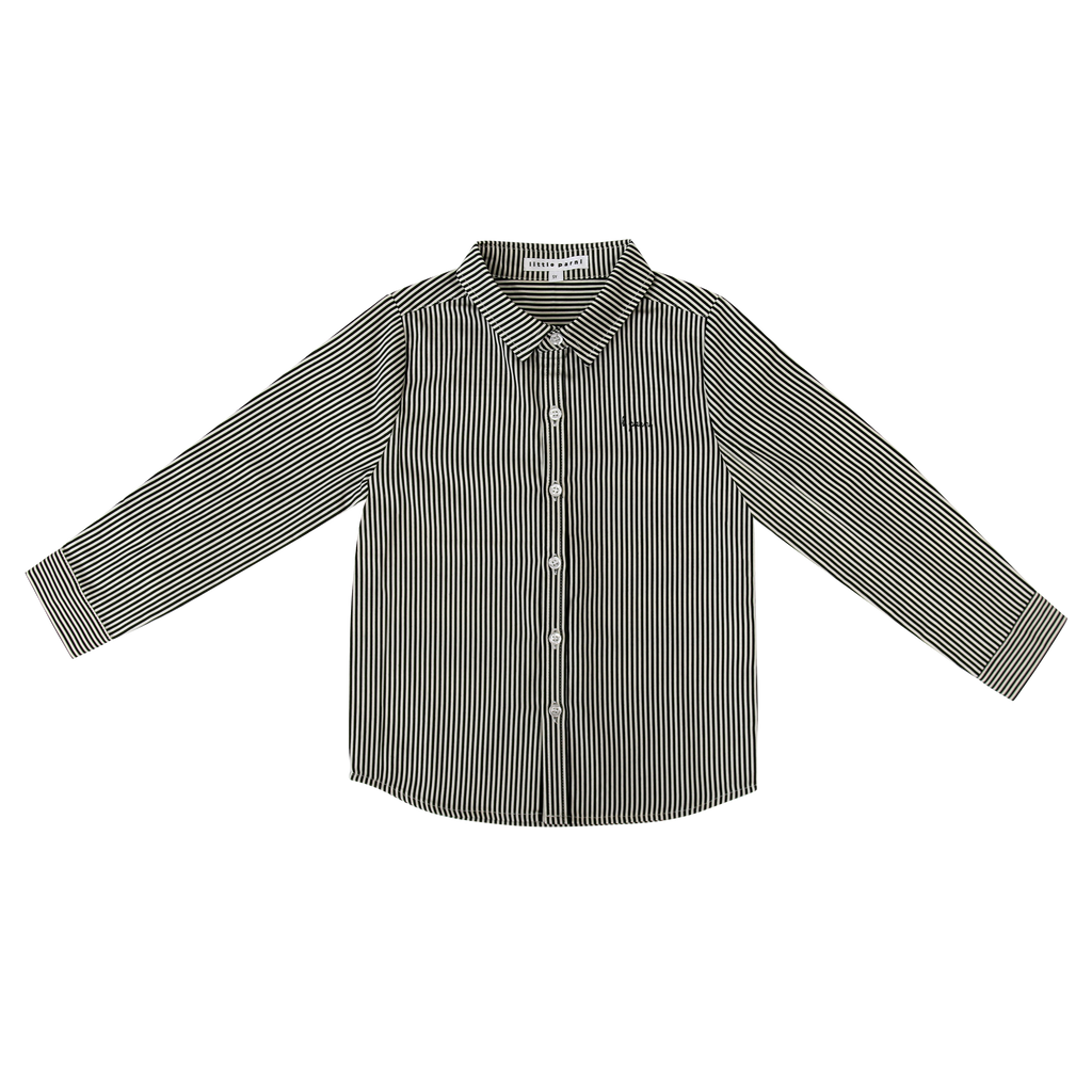 Little Parni Black Boys Striped Shirt (K448) | Buttons Bebe Little Parni Black Boys Striped Shirt (K448) | Buttons Bebe