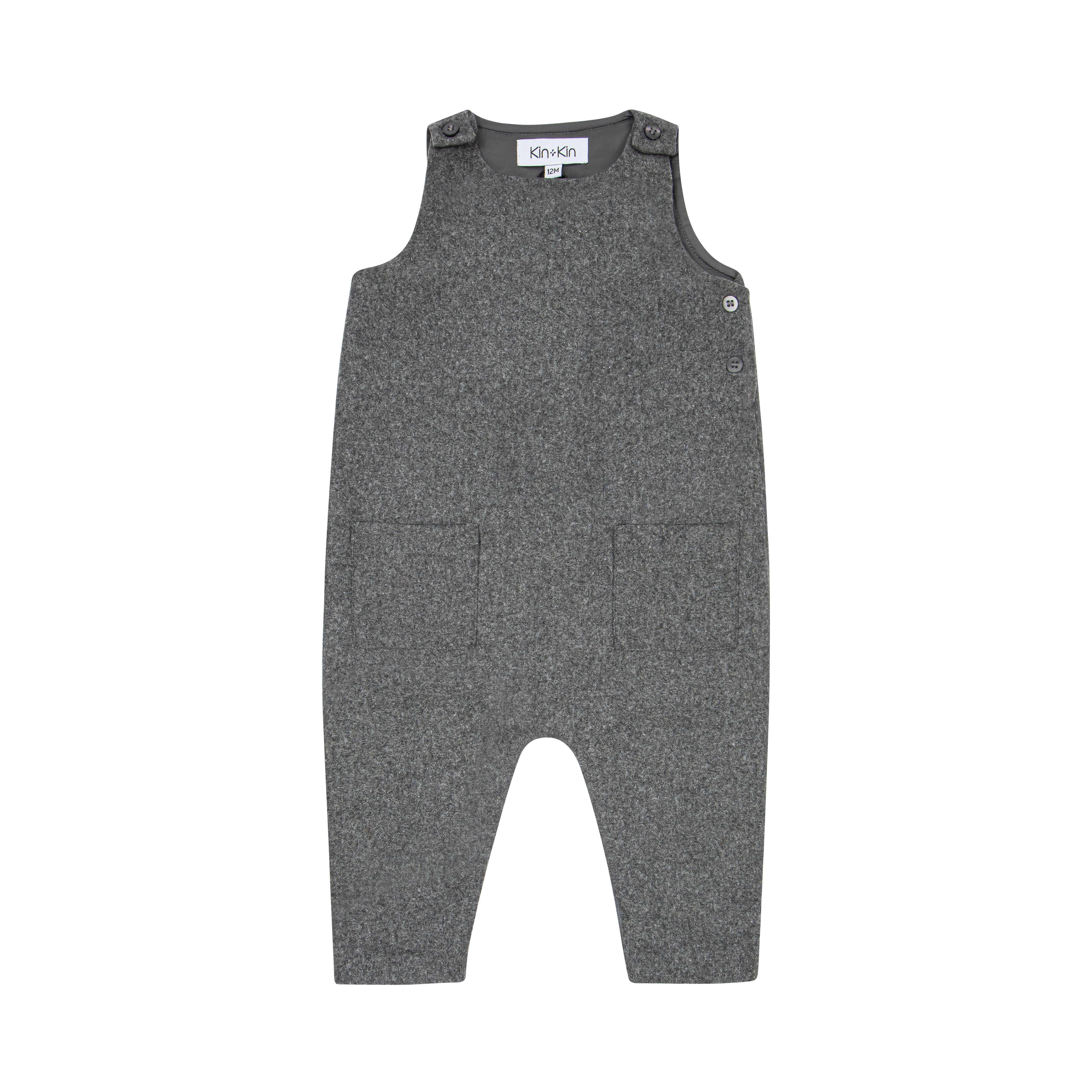 Kin and Kin Grey Boy'S Long Romper