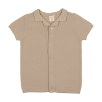 Analogie By Lil Legs Knit Grandpa Shirt Taupe
