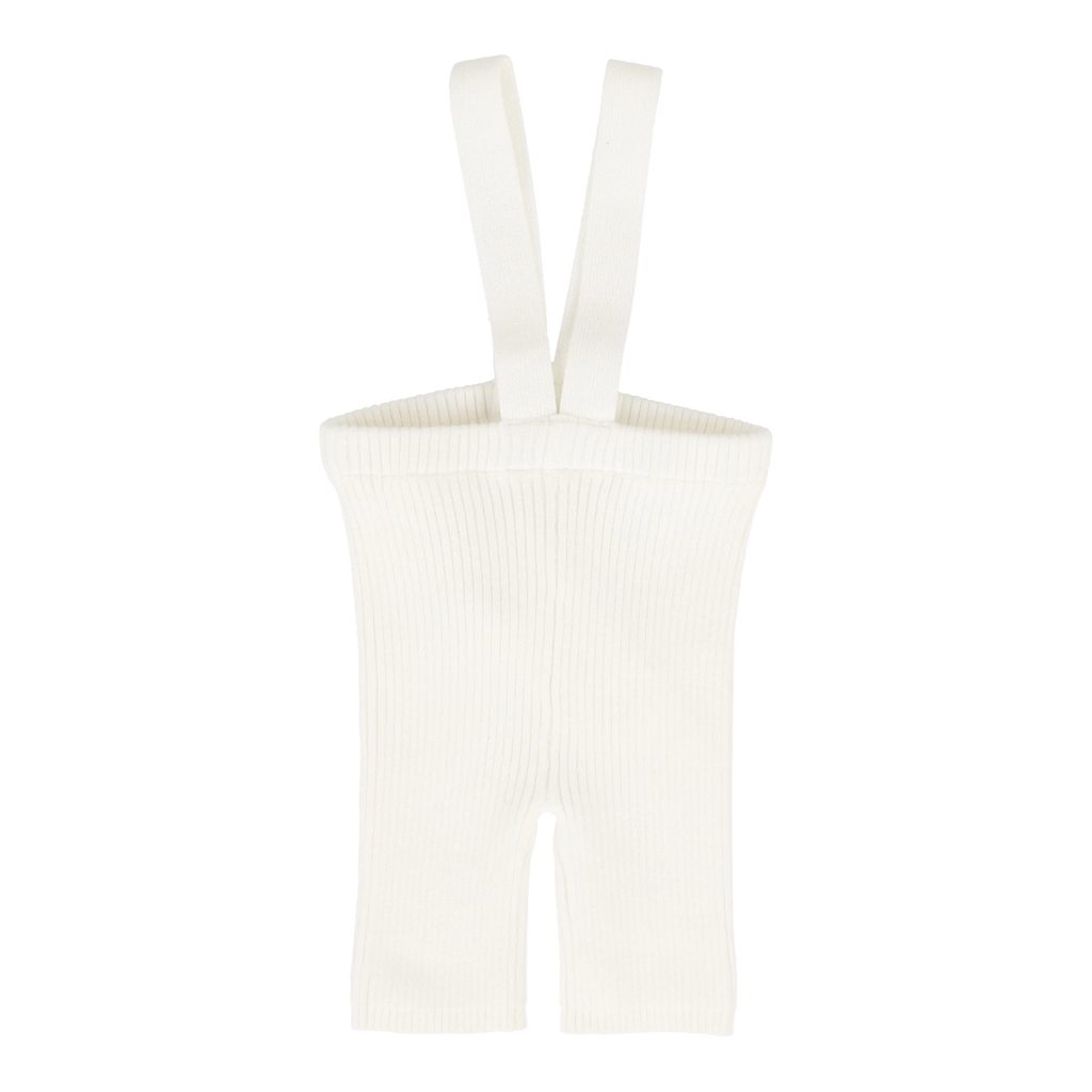 Analogie By Lil Legs Knit Short Suspender Leggings - White