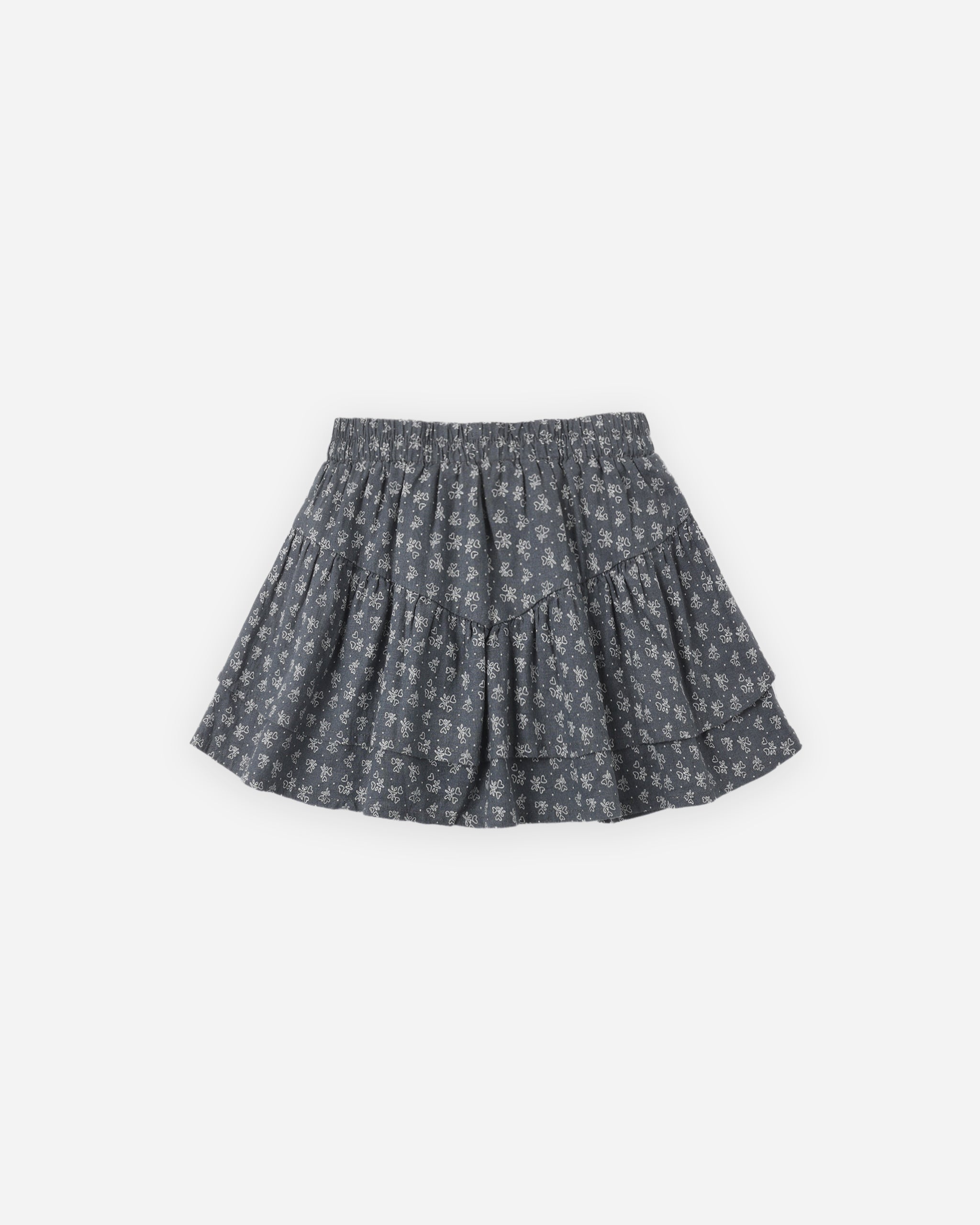 Rylee & Cru Tiered Mini Skirt Heart Ditsy - Midnight