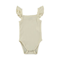 Tocoto Vintage Off White Ribbed Baby Body With Ruffles