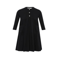 Little Parni Black Short Dress W. Emblem (K427)
