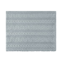 Pippin Soft Sky Cashmere Feel Cableknit Blanket