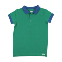 Analogie By Lil Legs Short Sleeve Polo Green/Blue