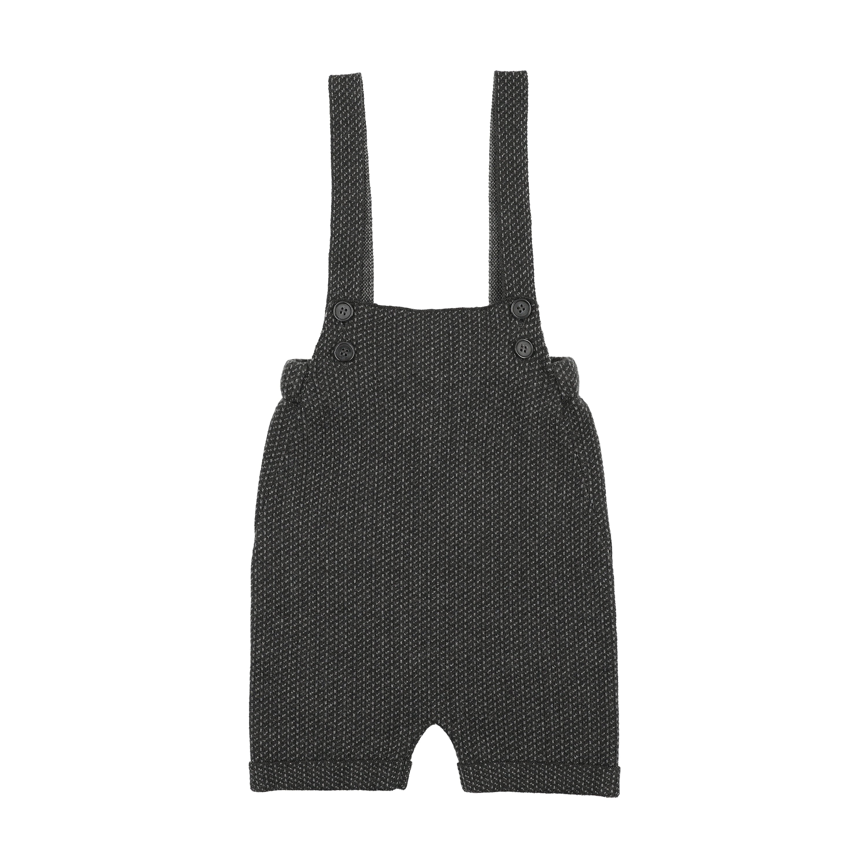 Sweet Threads Monochrome Knit Romper - Grey Patterned
