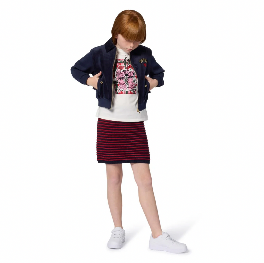 Sonia Rykiel Navy Zip Up Cardigan (A00345) | Buttons Bebe Sonia Rykiel Navy Zip Up Cardigan (A00345) | Buttons Bebe