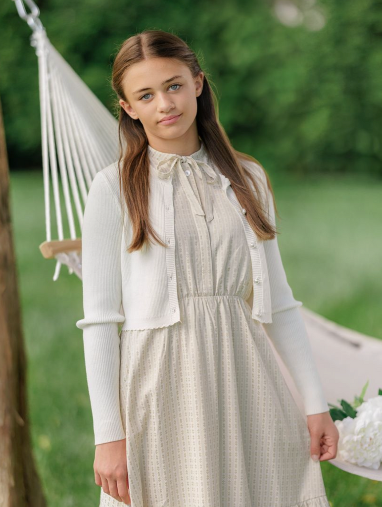 Daintti by Velvette Label Pearl Button Cardigan | Buttons Bebe