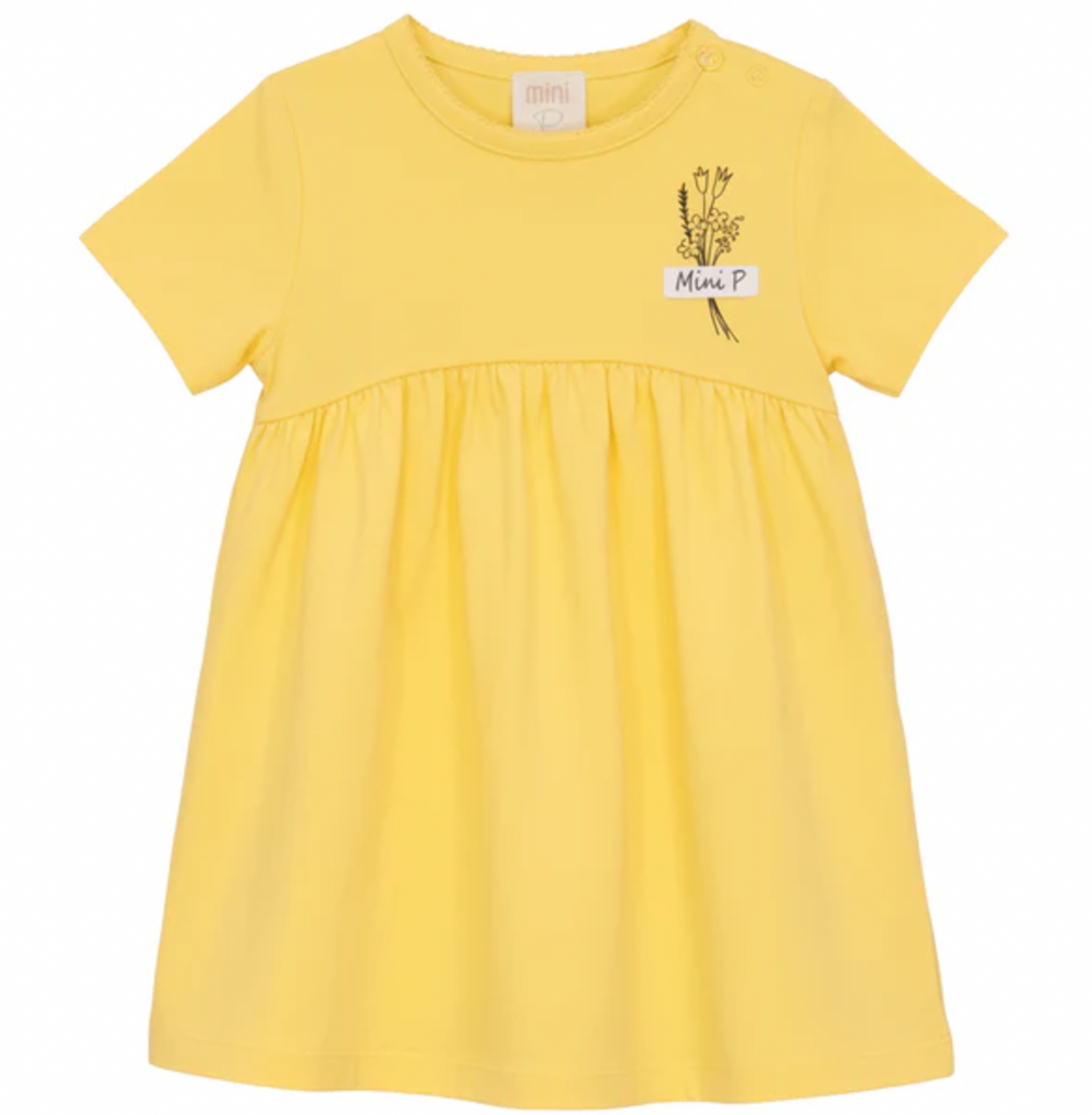Pompomme Yellow Mini P Tab Dress P7300 | Buttons Bebe