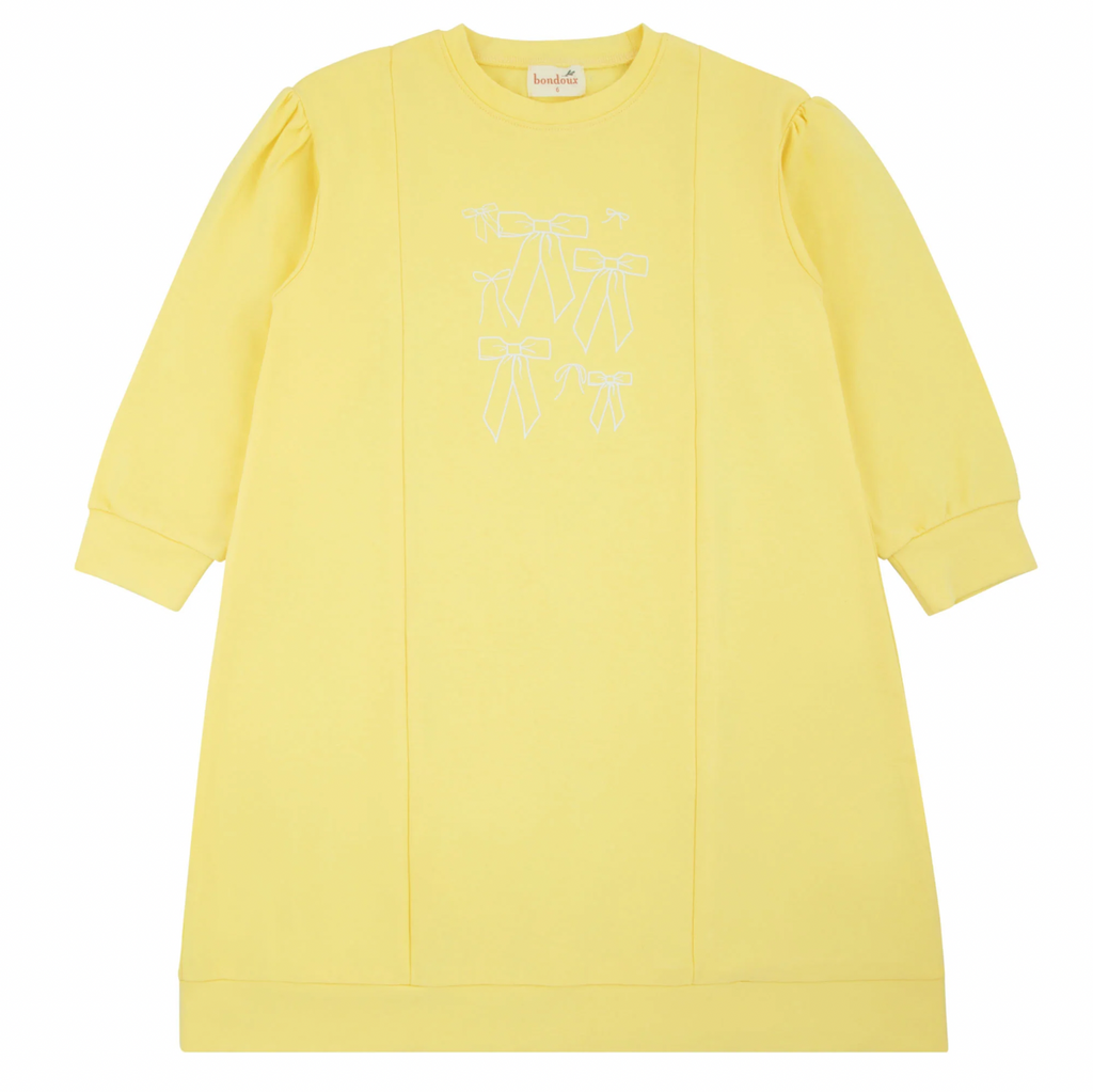 Bondoux Pastel Yellow Long Sleeve Dress 255DR
