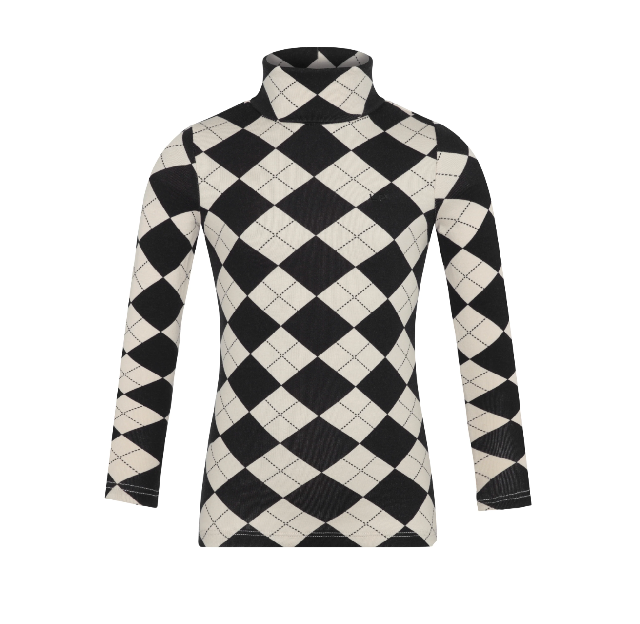 Little Parni Casual Argyle Tneck - Black [K705]