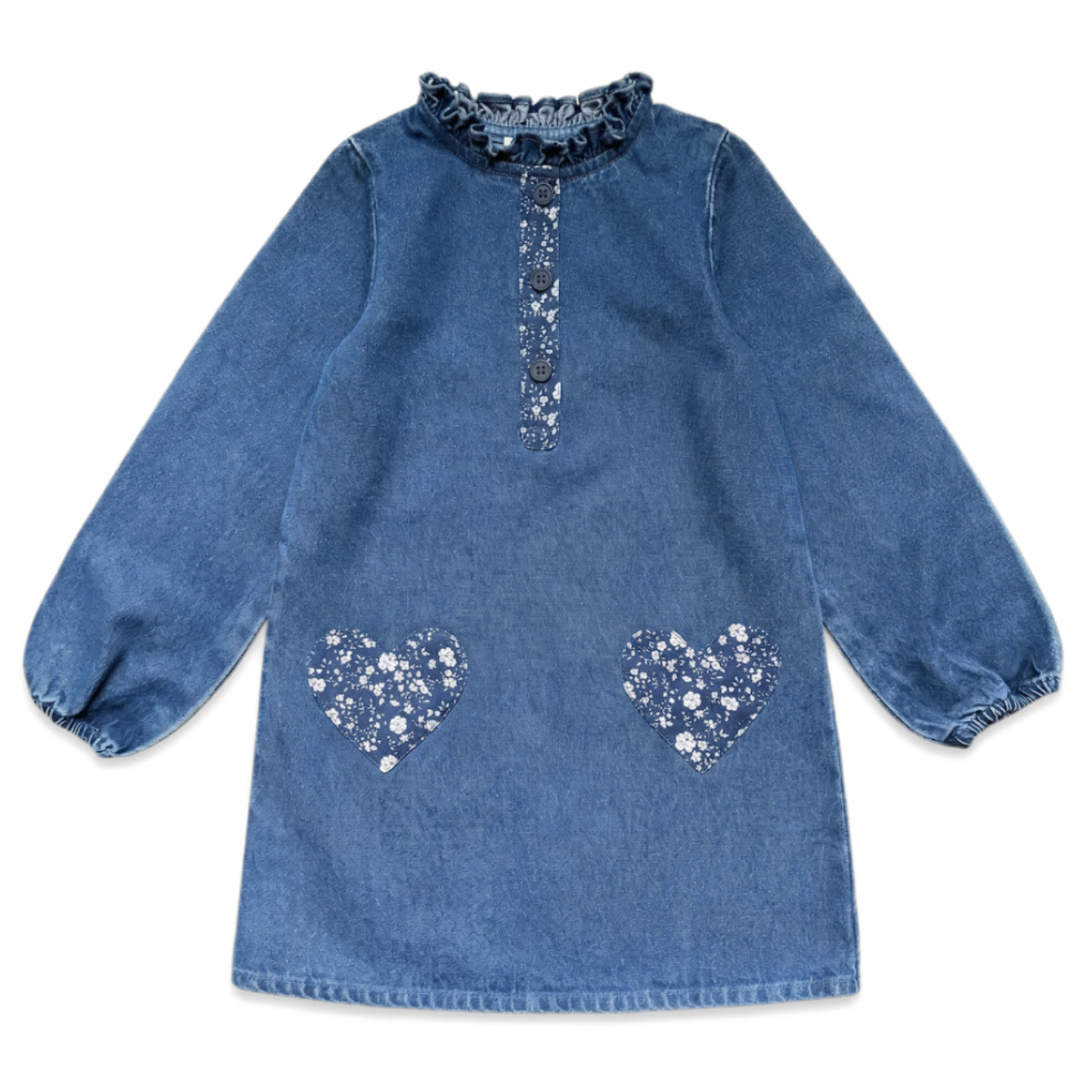 Louis Louise Dress Sylvie Long Denim Blue (covers the knee)
