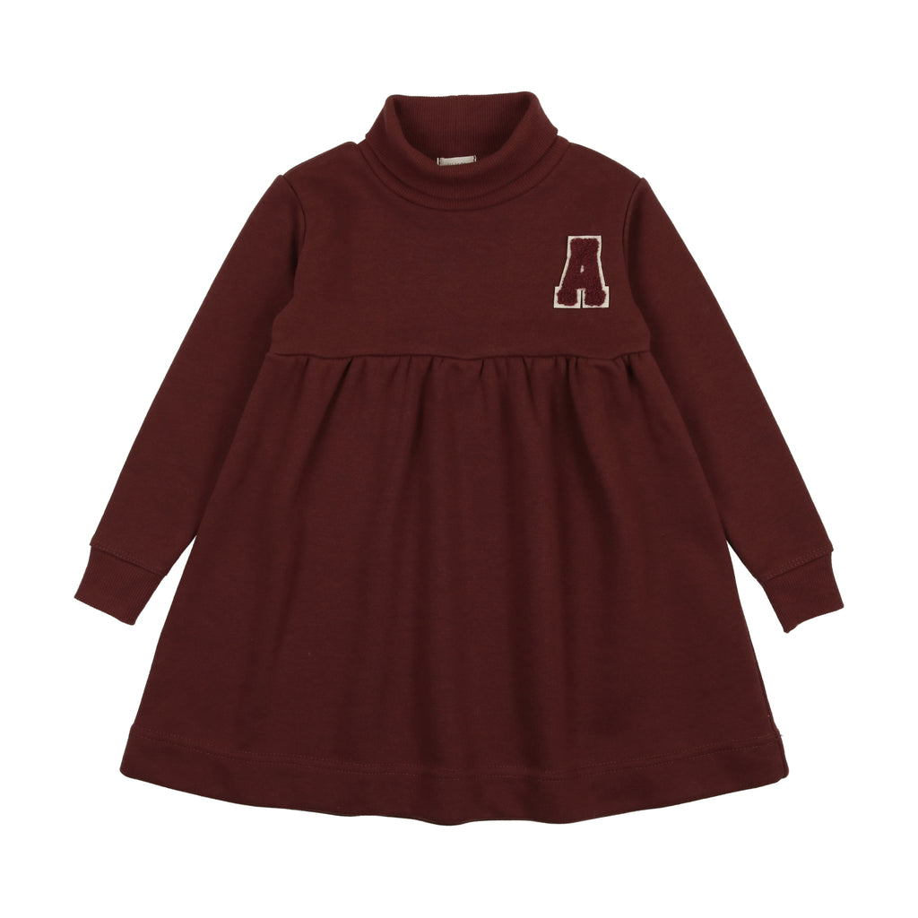 Lil Legs Sweatshirt Dress Burgundy | Buttons Bebe