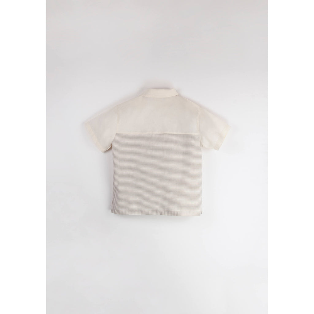 Popelin Sand Striped Contrasting Shirt (Mod.25.2) | Buttons Bebe 