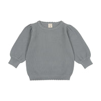 Analogie By Lil Legs Knit Sweater Three Quarter Sleeve Blue