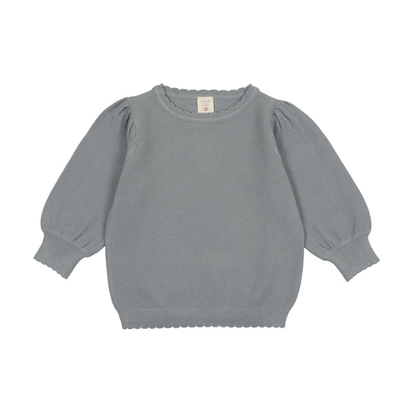 Analogie By Lil Legs Knit Sweater Three Quarter Sleeve Blue