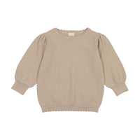 Analogie By Lil Legs Knit Sweater Three Quarter Sleeve Taupe