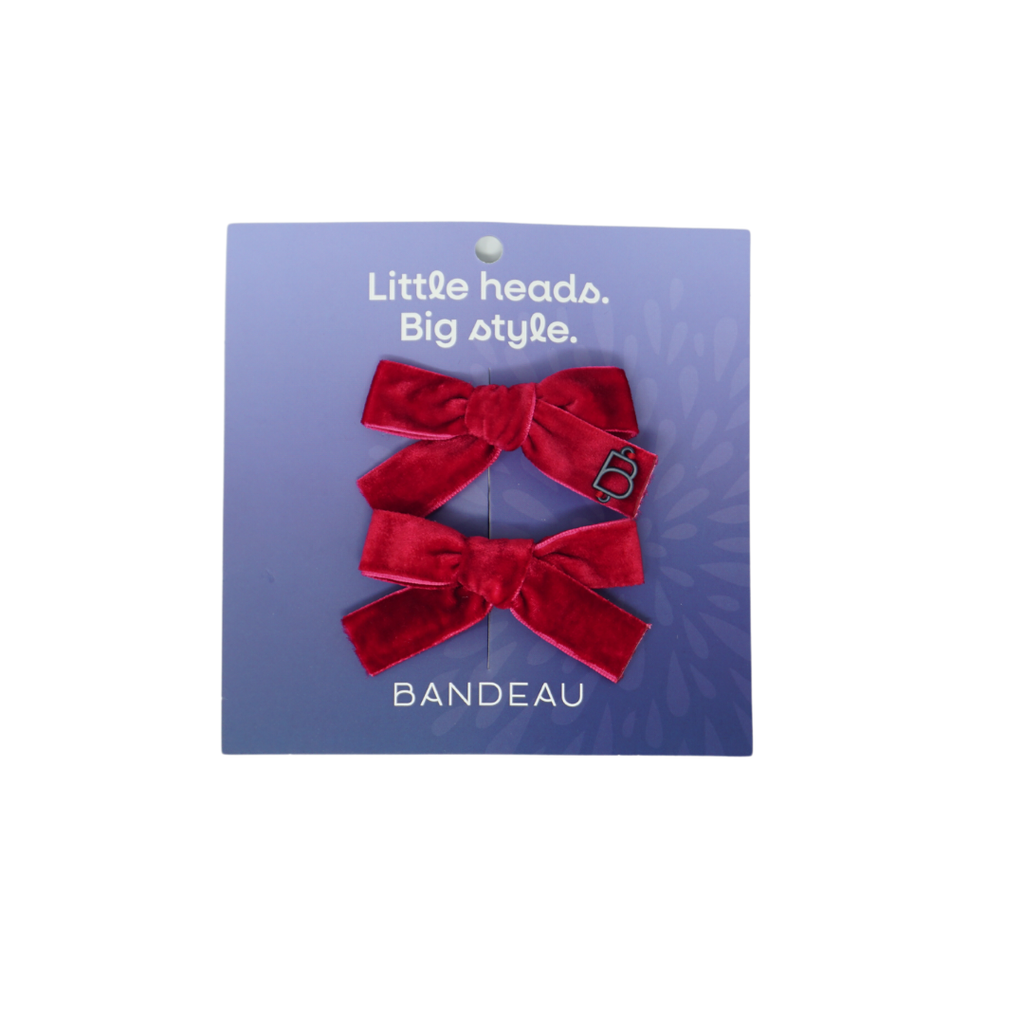 Bandeau Red Velvets Velvet Mini Clips (2) Buttons Bebe
