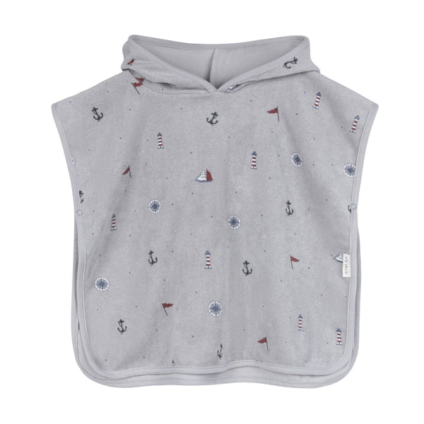 Ely's & Co Jersey Terry Hooded Poncho - Blue