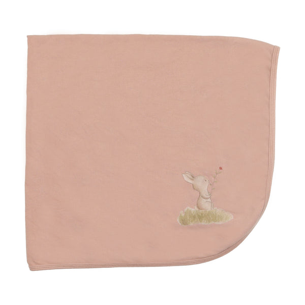 Cuddle & Coo Blush Bunny Print Blanket