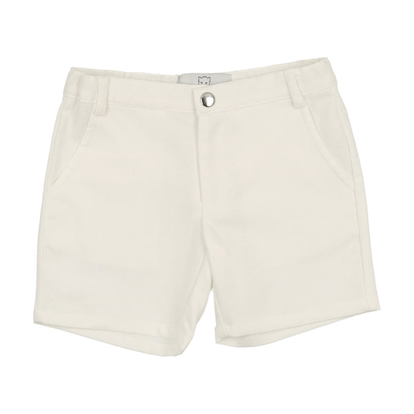 Panther White Linen Shorts