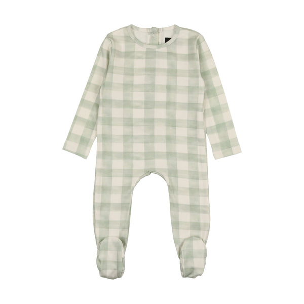 Cuddle & Coo Mint Checked Stretchie
