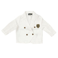 Belati White (Striped Seersucker) Woven Cotton Jacket (BJ1589)