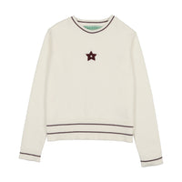 Maisonita Cream w/ Wine Knit Sweater with Star