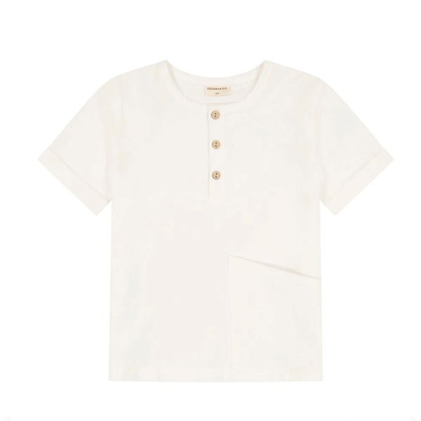 Zeebra Kids Pearl White Linen Pocket Shirt