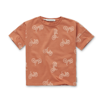 Sproet + Sprout Café Brown T-Shirt Wide Bicycle Print