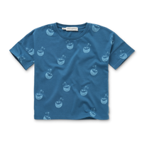 Sproet + Sprout Deep Ocean Blue T-Shirt Wide Coconut Print