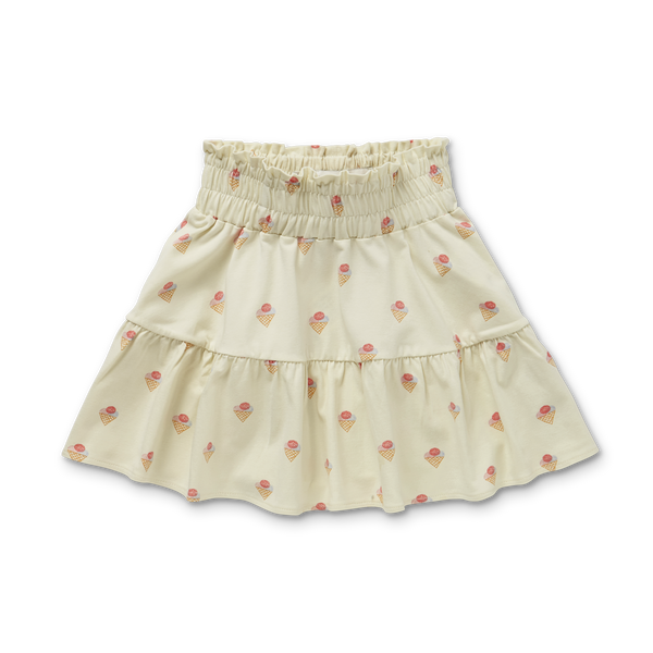 Sproet + Sprout Pear Off-White Smock Skirt Ice Cream Print