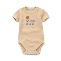 Sproet + Sprout Biscotti Brown Romper Ripples