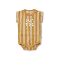 Sproet + Sprout Honey Yellow Romper Terry Stripe Sunset