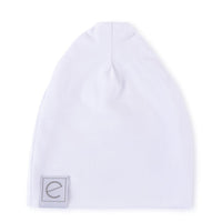 Ely's & Co White Jersey Cotton Beanie Hat