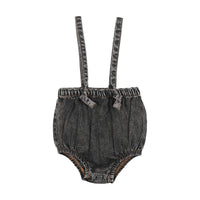 Farren And Me Strap Overalls W Back Pockets - Black Denim